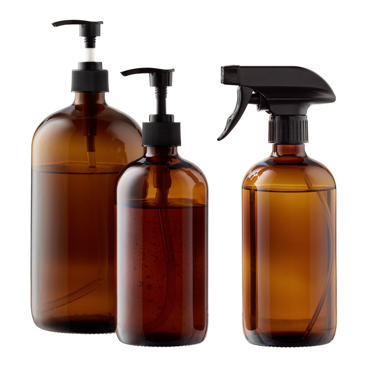 Amber Glass Pump Bottle